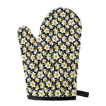 White Daffodil Flower Pattern Print Single Oven Mitt