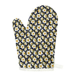 White Daffodil Flower Pattern Print Single Oven Mitt