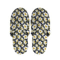 White Daffodil Flower Pattern Print Slippers