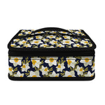 White Daffodil Flower Pattern Print Small Lunch Bag