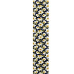 White Daffodil Flower Pattern Print Table Runner