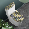 White Daffodil Flower Pattern Print Toilet Lid And Tank Cover Set