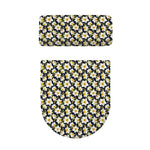 White Daffodil Flower Pattern Print Toilet Lid And Tank Cover Set