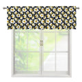 White Daffodil Flower Pattern Print Window Valance