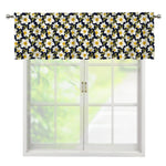 White Daffodil Flower Pattern Print Window Valance