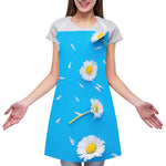 White Daisy Flower Print Adjustable Apron