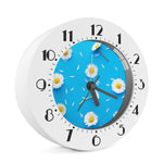 White Daisy Flower Print Alarm Clock