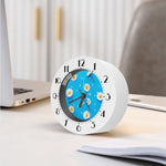 White Daisy Flower Print Alarm Clock