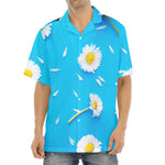White Daisy Flower Print Aloha Shirt