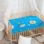 White Daisy Flower Print Baby Crib Sheet