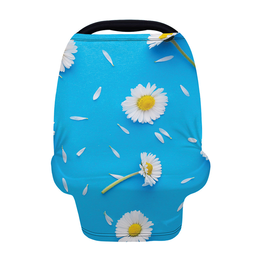 White Daisy Flower Print Baby Seat Cover