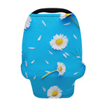 White Daisy Flower Print Baby Seat Cover