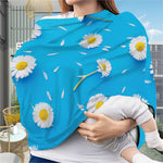 White Daisy Flower Print Baby Seat Cover