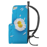 White Daisy Flower Print Backpack