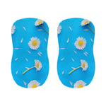 White Daisy Flower Print Bar Stool Covers