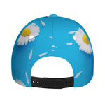 White Daisy Flower Print Baseball Cap