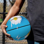 White Daisy Flower Print Basketball