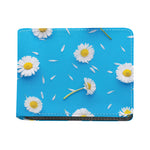 White Daisy Flower Print Bifold Wallet