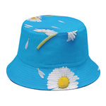 White Daisy Flower Print Bucket Hat
