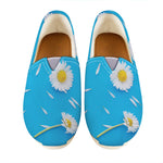 White Daisy Flower Print Casual Shoes