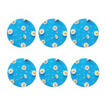 White Daisy Flower Print Coaster Set