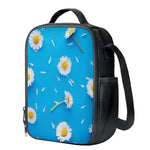White Daisy Flower Print Crossbody Lunch Bag