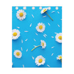 White Daisy Flower Print Curtain