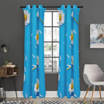 White Daisy Flower Print Curtain