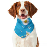 White Daisy Flower Print Dog Bandana