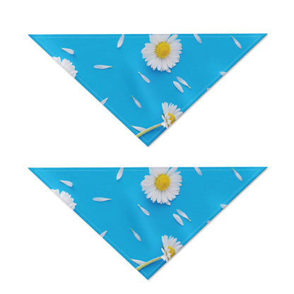 White Daisy Flower Print Dog Bandana