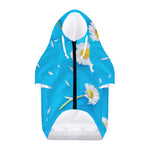 White Daisy Flower Print Dog Zip Up Hoodie