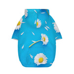 White Daisy Flower Print Dog Zip Up Hoodie