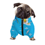 White Daisy Flower Print Dog Zip Up Jacket