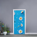 White Daisy Flower Print Door Sticker