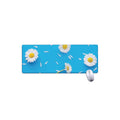 White Daisy Flower Print Extended Mouse Pad