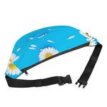 White Daisy Flower Print Fanny Pack
