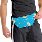 White Daisy Flower Print Fanny Pack