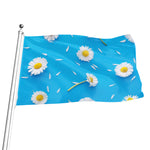 White Daisy Flower Print Flag