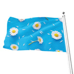 White Daisy Flower Print Flag