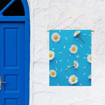 White Daisy Flower Print Garden Flag