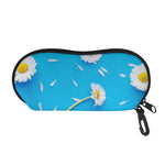 White Daisy Flower Print Glasses Case