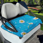 White Daisy Flower Print Golf Cart Seat Cover