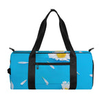 White Daisy Flower Print Gym Bag