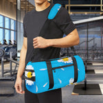 White Daisy Flower Print Gym Bag