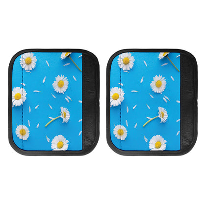 White Daisy Flower Print Handle Covers