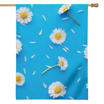 White Daisy Flower Print House Flag