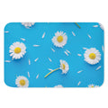 White Daisy Flower Print Indoor Door Mat