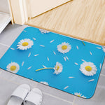 White Daisy Flower Print Indoor Door Mat