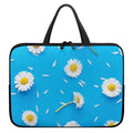White Daisy Flower Print Laptop Sleeve With Handle