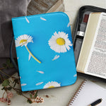 White Daisy Flower Print Leather Bible Cover